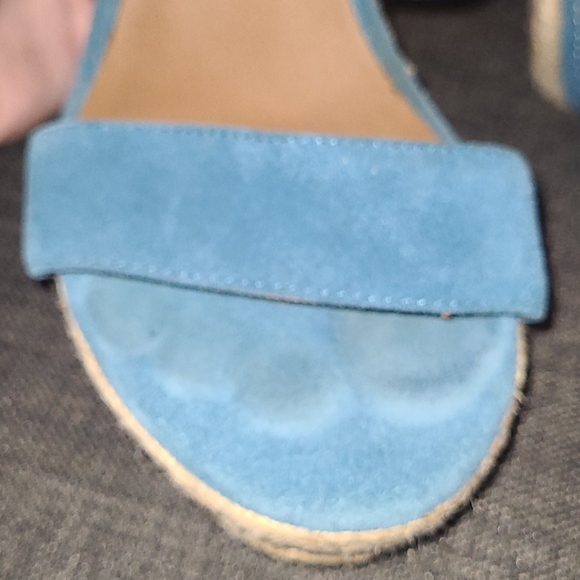 Franco Sarto Turquoise Wedge Sandals - Picture 6 of 8